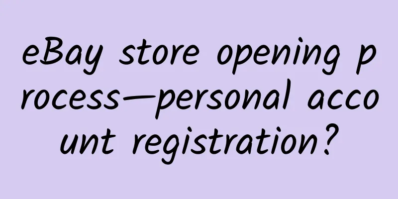 eBay store opening process—personal account registration?