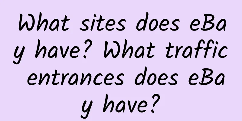 What sites does eBay have? What traffic entrances does eBay have?