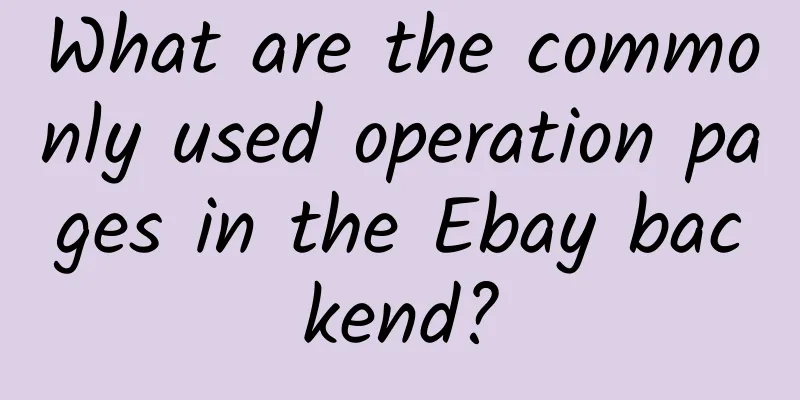 What are the commonly used operation pages in the Ebay backend?