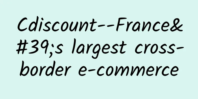 Cdiscount--France's largest cross-border e-commerce