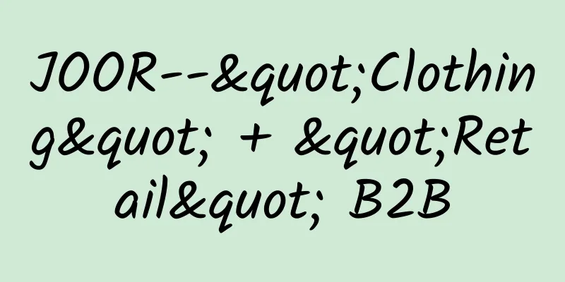 JOOR--"Clothing" + "Retail" B2B