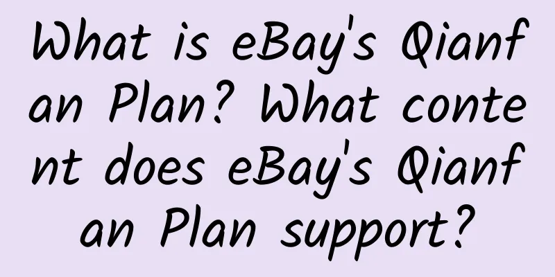 What is eBay's Qianfan Plan? What content does eBay's Qianfan Plan support?