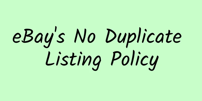 eBay's No Duplicate Listing Policy