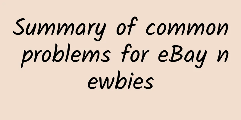 Summary of common problems for eBay newbies