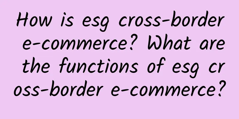 How is esg cross-border e-commerce? What are the functions of esg cross-border e-commerce?