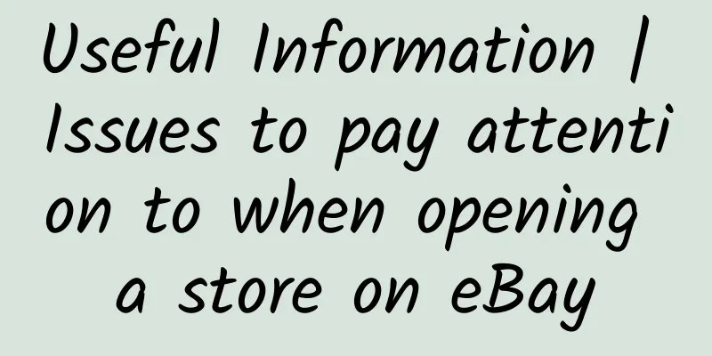 Useful Information | Issues to pay attention to when opening a store on eBay