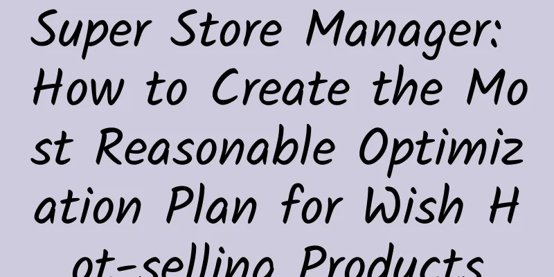 Super Store Manager: How to Create the Most Reasonable Optimization Plan for Wish Hot-selling Products
