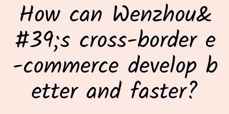 How can Wenzhou's cross-border e-commerce develop better and faster?