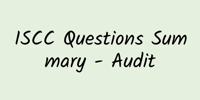 ISCC Questions Summary - Audit
