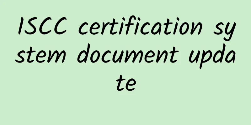 ISCC certification system document update