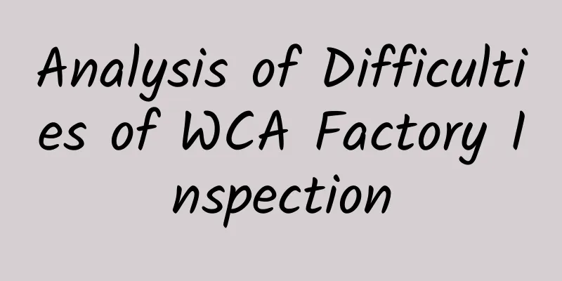 Analysis of Difficulties of WCA Factory Inspection