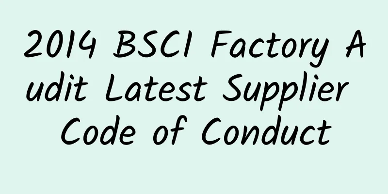 2014 BSCI Factory Audit Latest Supplier Code of Conduct