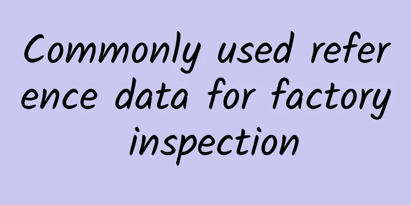 Commonly used reference data for factory inspection