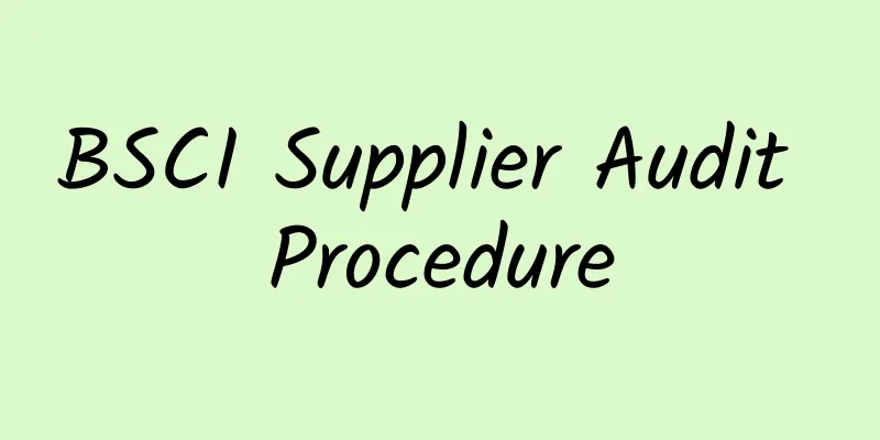 BSCI Supplier Audit Procedure