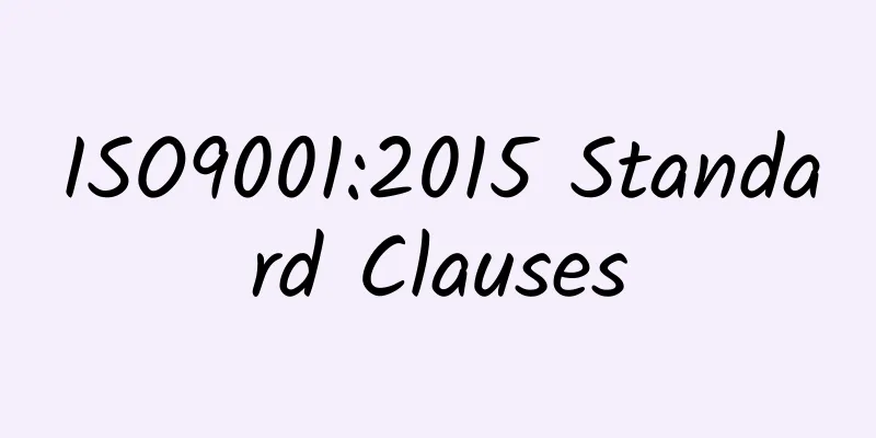 ISO9001:2015 Standard Clauses