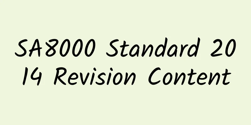 SA8000 Standard 2014 Revision Content