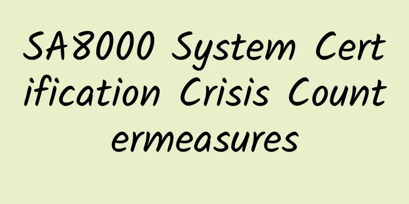 SA8000 System Certification Crisis Countermeasures