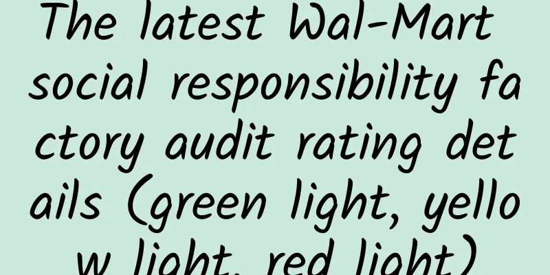 The latest Wal-Mart social responsibility factory audit rating details (green light, yellow light, red light)