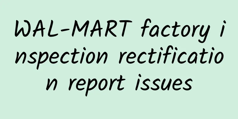 WAL-MART factory inspection rectification report issues
