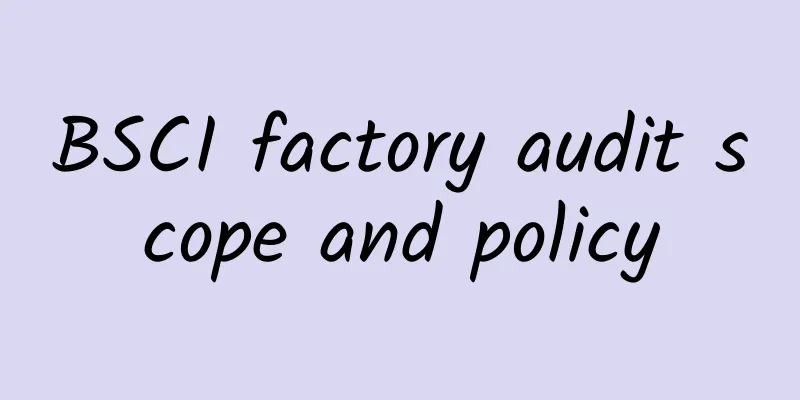 BSCI factory audit scope and policy