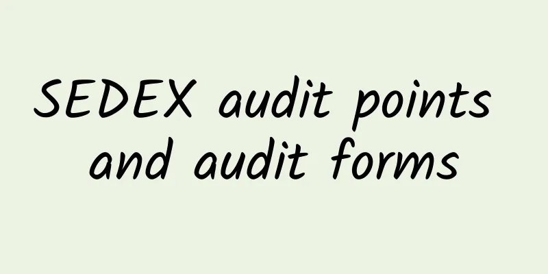 SEDEX audit points and audit forms