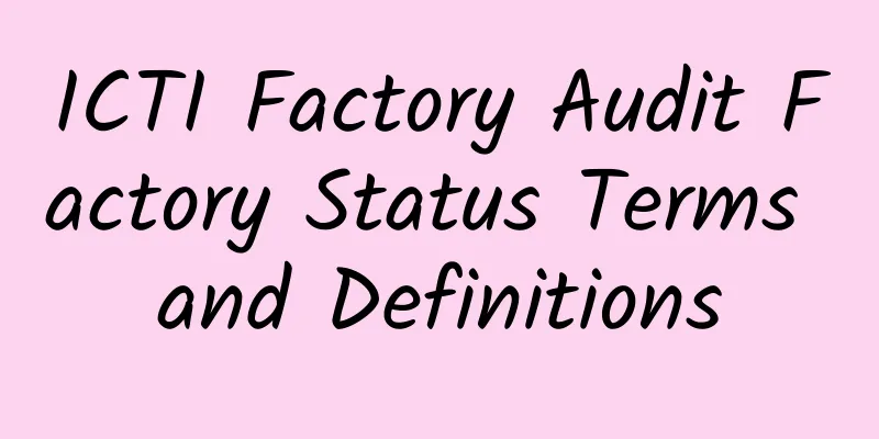 ICTI Factory Audit Factory Status Terms and Definitions