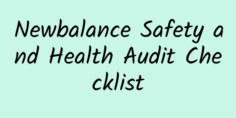 Newbalance Safety and Health Audit Checklist