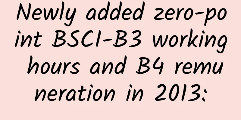 Newly added zero-point BSCI-B3 working hours and B4 remuneration in 2013: