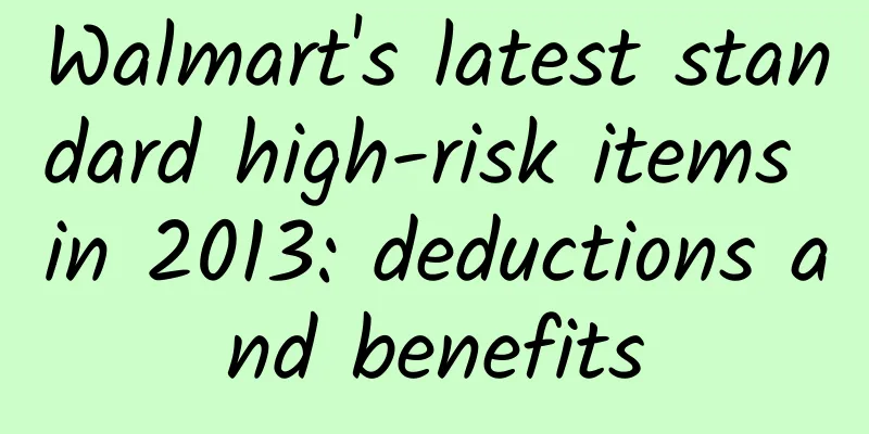 Walmart's latest standard high-risk items in 2013: deductions and benefits