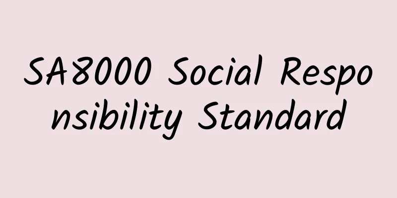 SA8000 Social Responsibility Standard