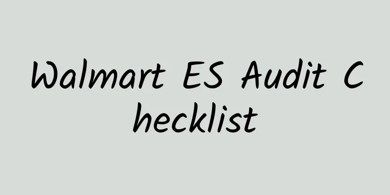 Walmart ES Audit Checklist
