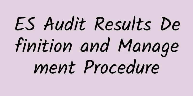 ES Audit Results Definition and Management Procedure