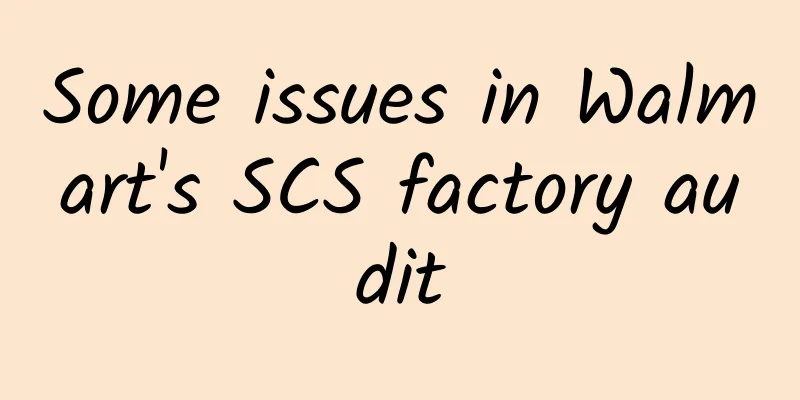 Some issues in Walmart's SCS factory audit