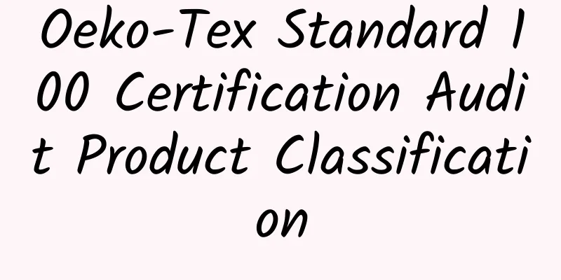 Oeko-Tex Standard 100 Certification Audit Product Classification