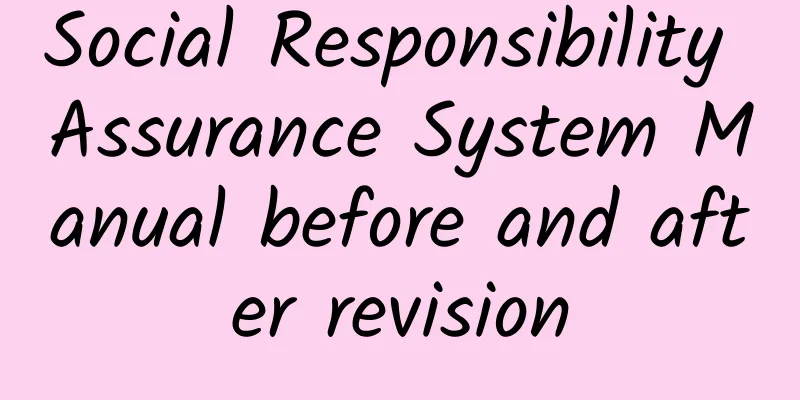 Social Responsibility Assurance System Manual before and after revision
