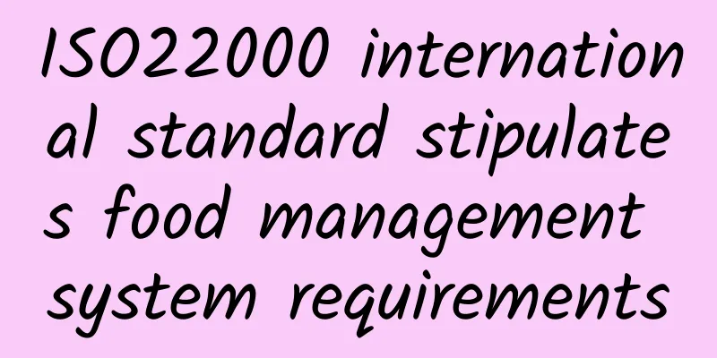 ISO22000 international standard stipulates food management system requirements