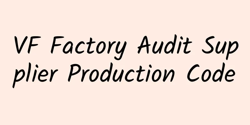 VF Factory Audit Supplier Production Code
