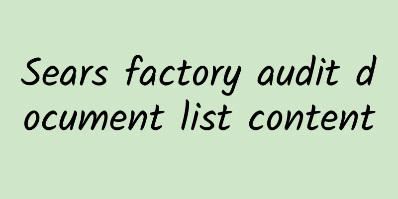 Sears factory audit document list content