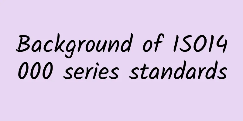 Background of ISO14000 series standards