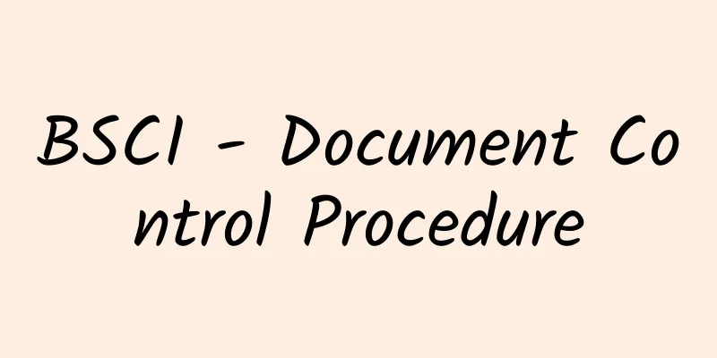 BSCI - Document Control Procedure