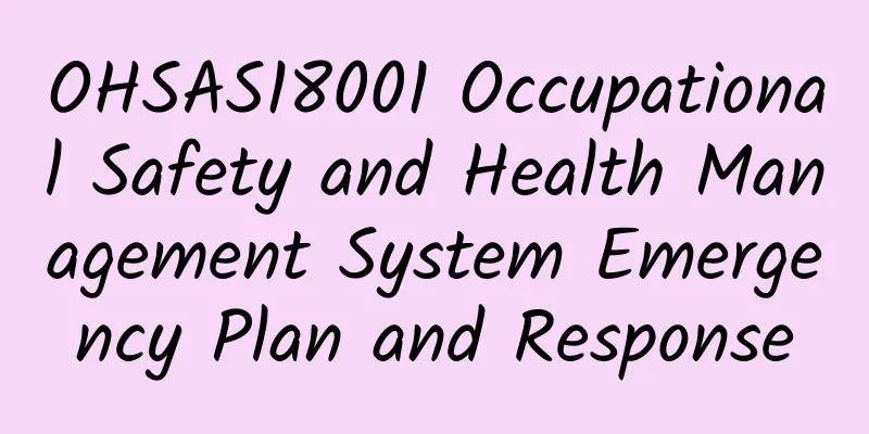 OHSAS18001 Occupational Safety and Health Management System Emergency Plan and Response