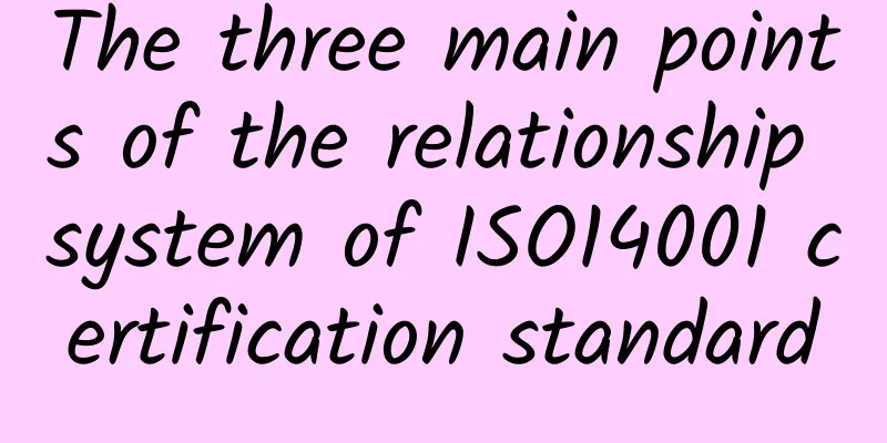The three main points of the relationship system of ISO14001 certification standard