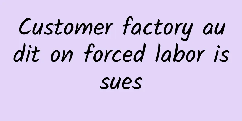 Customer factory audit on forced labor issues