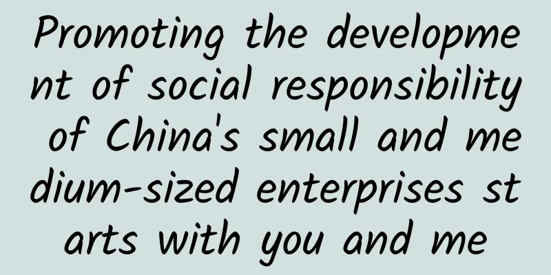 Promoting the development of social responsibility of China's small and medium-sized enterprises starts with you and me