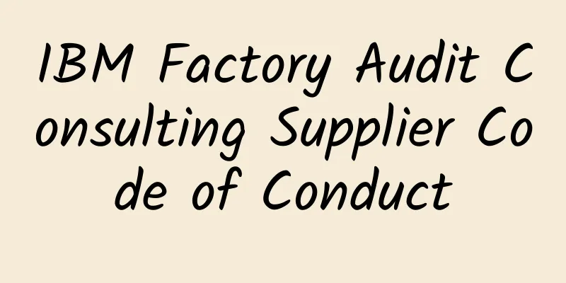 IBM Factory Audit Consulting Supplier Code of Conduct
