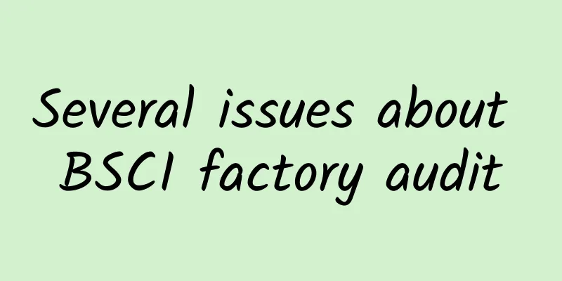 Several issues about BSCI factory audit