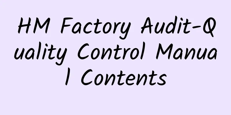 HM Factory Audit-Quality Control Manual Contents