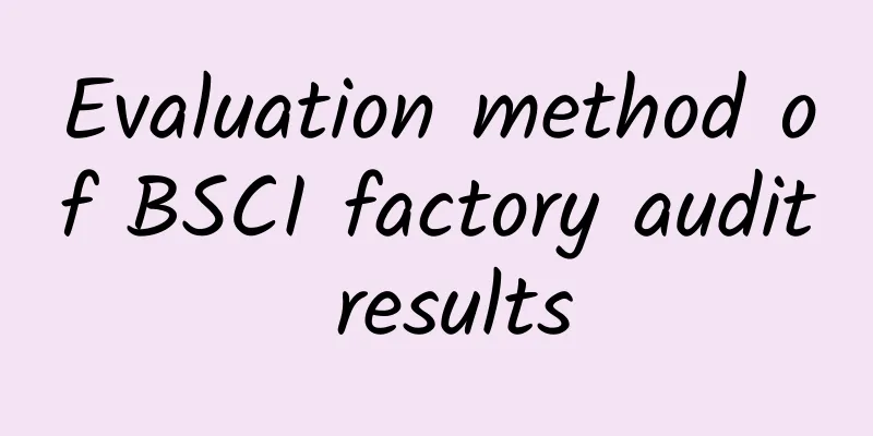 Evaluation method of BSCI factory audit results