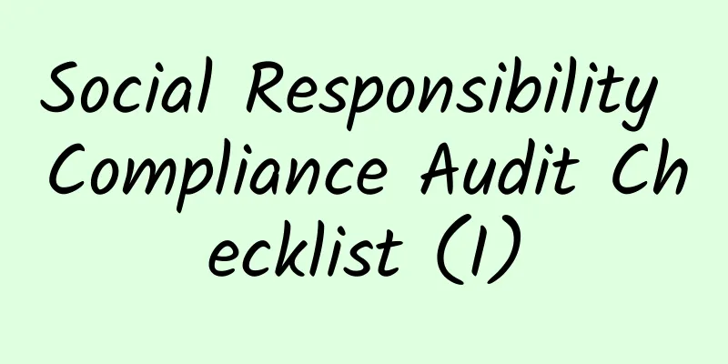 Social Responsibility Compliance Audit Checklist (I)