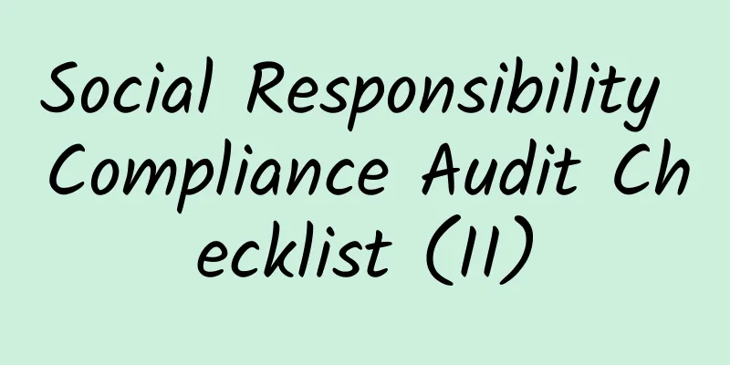Social Responsibility Compliance Audit Checklist (II)